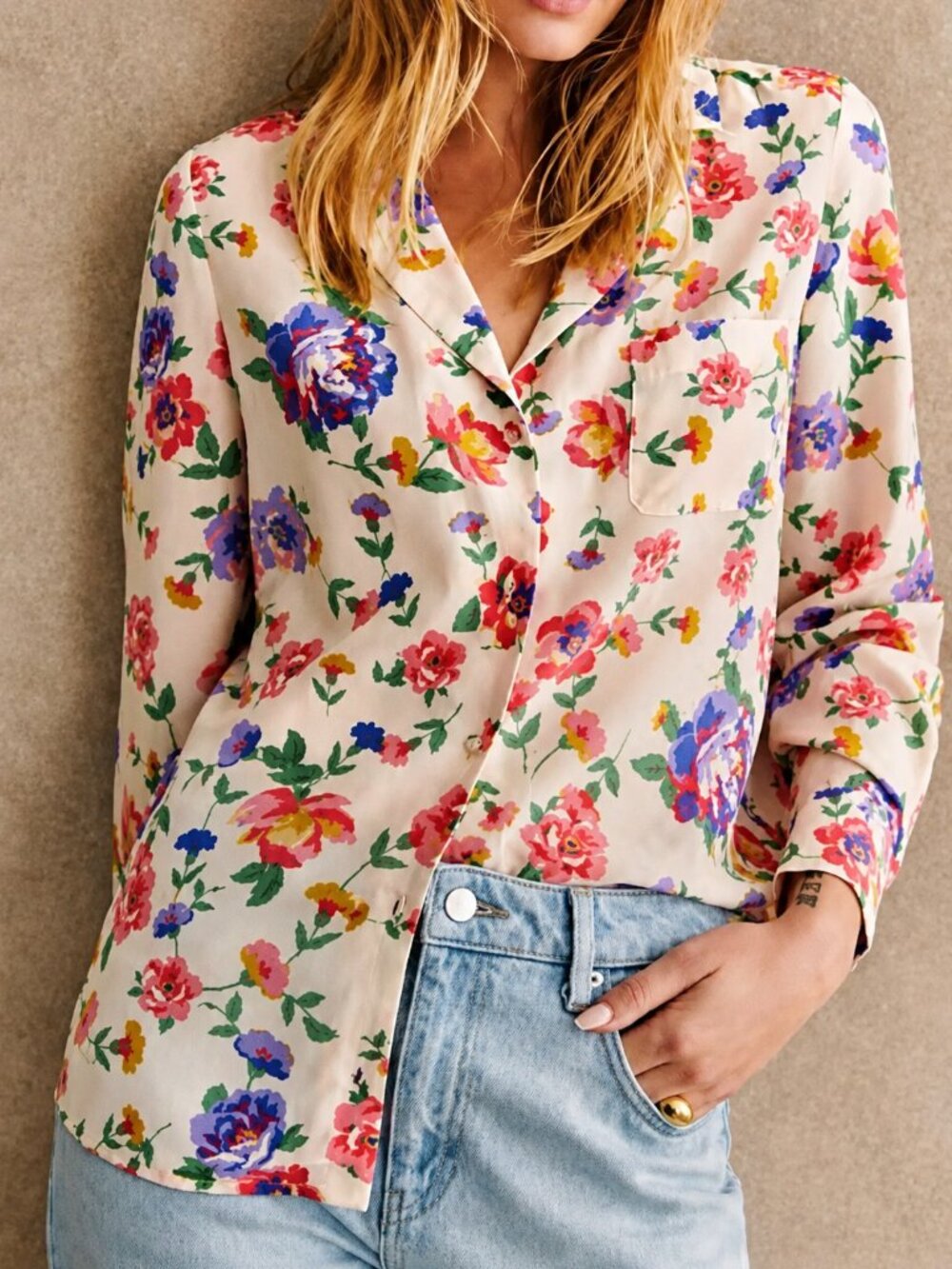 Sézane Florence Chemise Monday Floral Blouse
